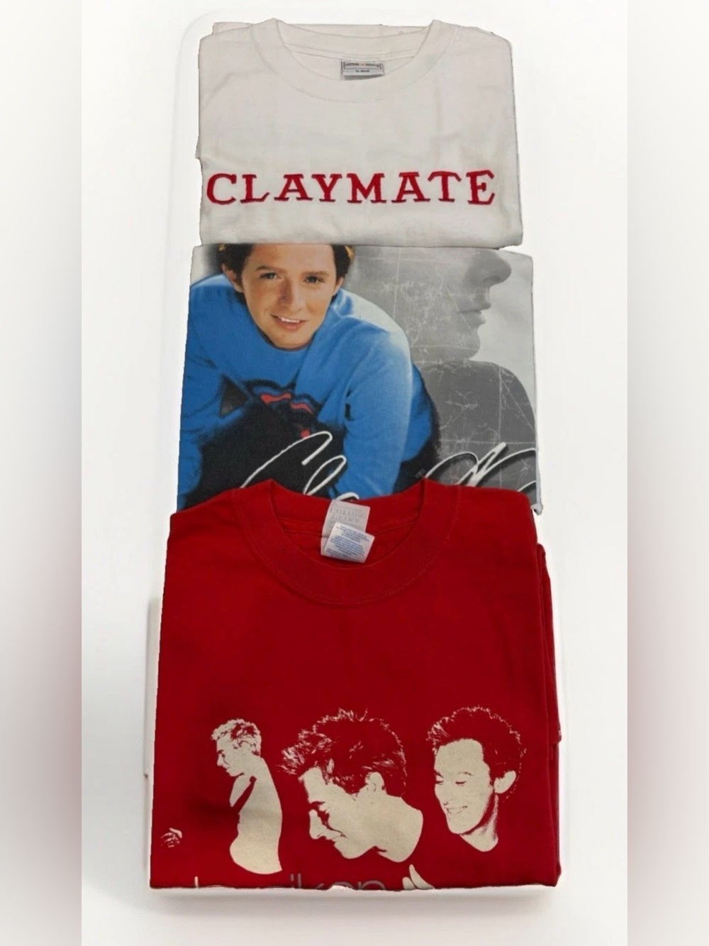 Clay Aiken T-Shirt Lot of 3 Size Medium Y2K American Idol 2004 Rare Tees Tour